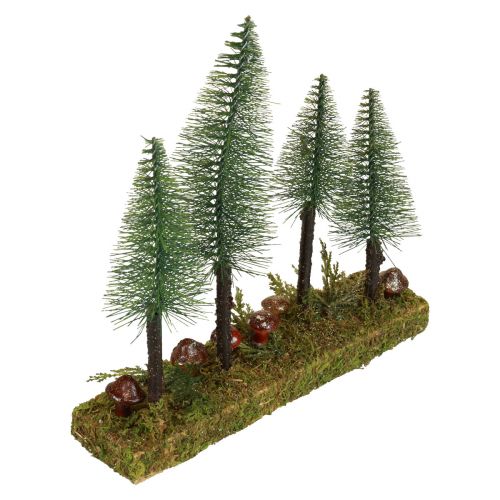 Floristik24 Tafeldecoratie mini dennenbomen kunst dennenbosbasis 30cm