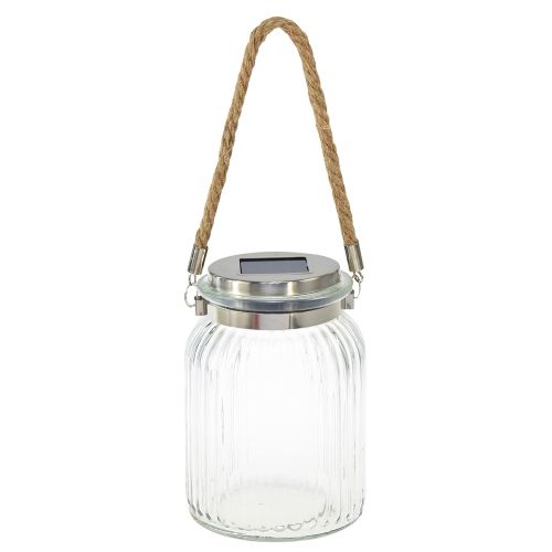 Floristik24 Tafeldecoratie balkonhanglamp op zonne-energie warm wit Ø11cm H16cm