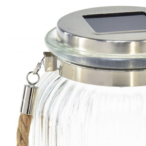 Floristik24 Tafeldecoratie balkonhanglamp op zonne-energie warm wit Ø11cm H16cm