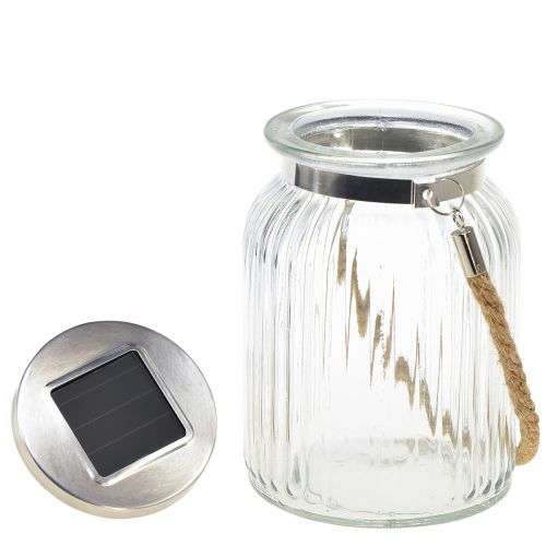 Floristik24 Tafeldecoratie balkonhanglamp op zonne-energie warm wit Ø11cm H16cm