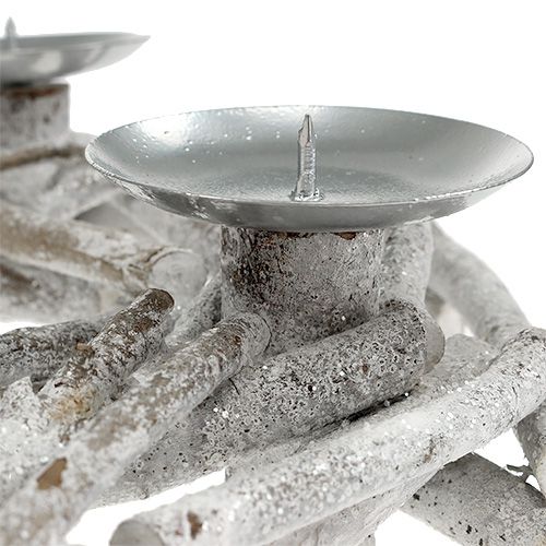 Floristik24 Tafelkrans met witte kandelaar Ø32cm