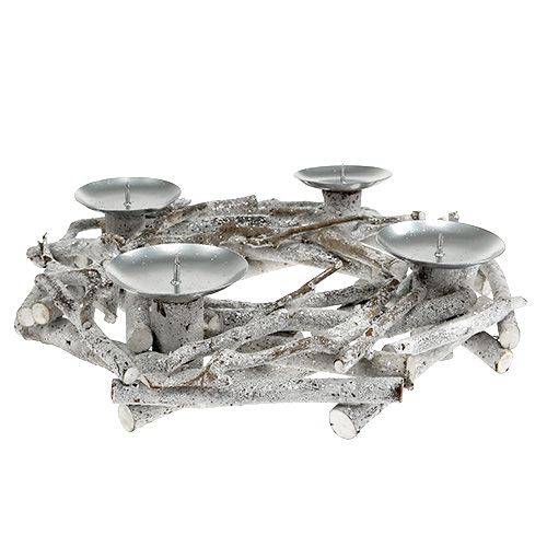 Floristik24 Tafelkrans met witte kandelaar Ø32cm