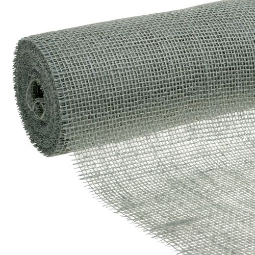 Artikel Tafelloper jute lint blauw grijs 30cm 10m