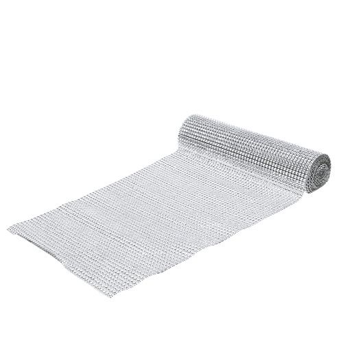 Floristik24 Tafelloper met pailletten lichtzilver B25cm L228cm