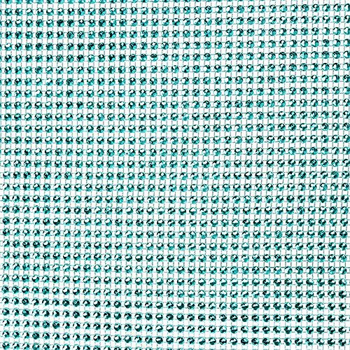 Tafelloper met pailletten turquoise B25cm L228cm