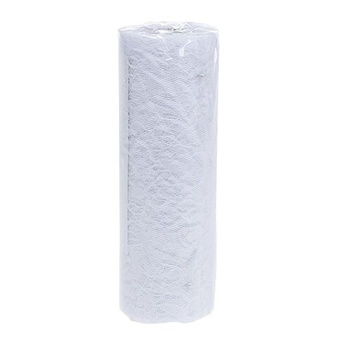Floristik24 Tafelloper kant wit 200mm 10m