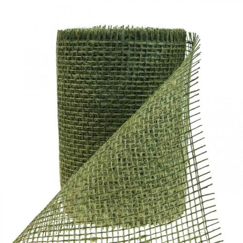 Floristik24 Tafelloper jute juteband tafelband olijfgroen B15cm L10m