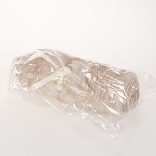 Beige tafelloper met een rand