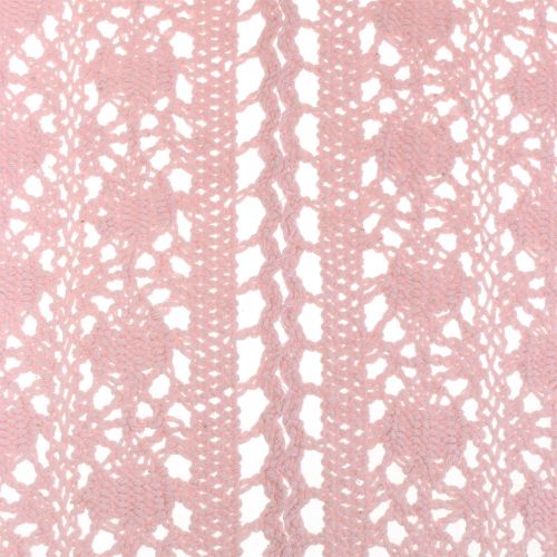 Floristik24 Tafelloper gehaakt kant roze 30cm x 140cm