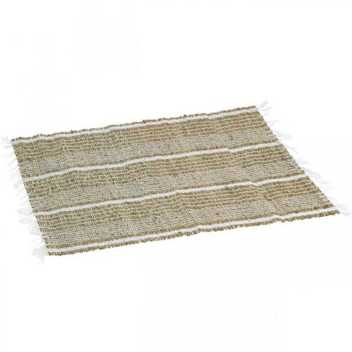 Floristik24 Placemat zeegras naturel, wit Kleine tafelloper placemat 47×33cm