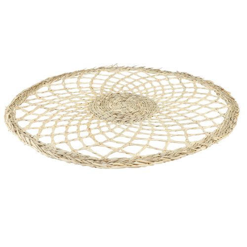 Floristik24 Zeegras placemat rond gevlochten zomerdecoratie voor op tafel Ø38cm