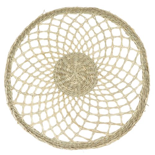 Floristik24 Zeegras placemat rond gevlochten zomerdecoratie voor op tafel Ø38cm