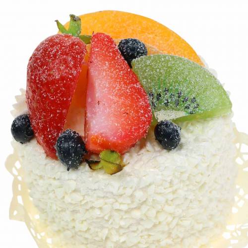 Floristik24 Decoratieve taartjes met fruit aardbeien eten replica 7cm
