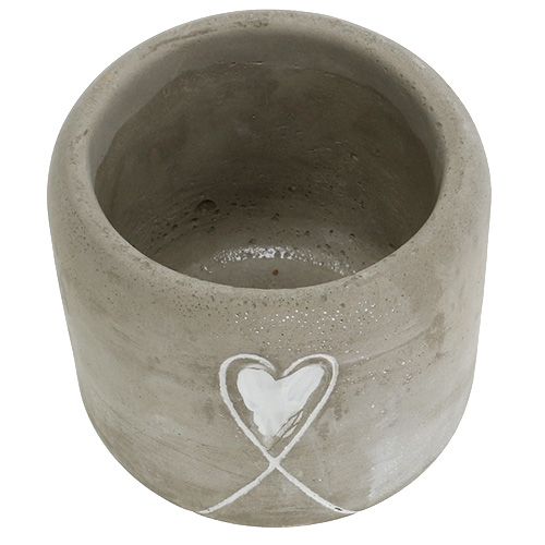 Floristik24 Betonnen pot met hart Ø8cm H7cm 6st