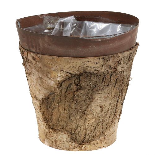 Floristik24 Pot met berken en metaal Ø17.5cm H16.5cm 1p