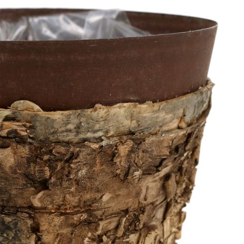 Floristik24 Pot met berken en metaal Ø17.5cm H16.5cm 1p
