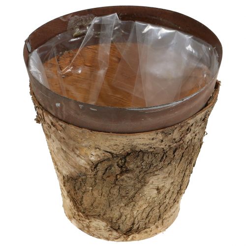Floristik24 Pot met berken en metaal Ø17.5cm H16.5cm 1p