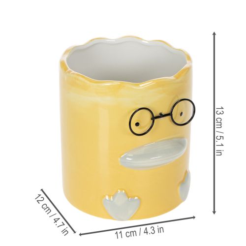 Artikel Cilindrische decoratieve keramische vaas in de vorm van een eend voor een stijlvol huis, 13 cm, 2 stuks