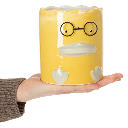 Artikel Cilindrische decoratieve keramische vaas in de vorm van een eend voor een stijlvol huis, 13 cm, 2 stuks