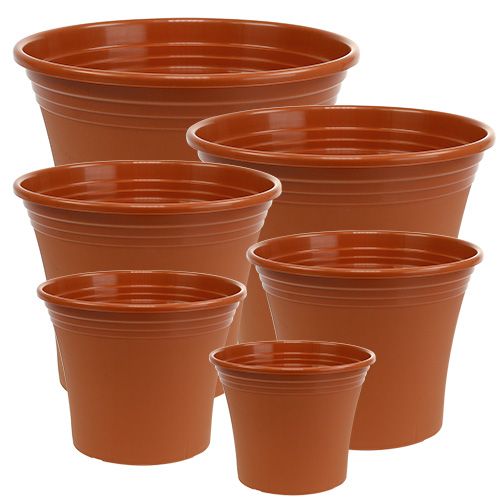 Floristik24 Pot &quot;Irys&quot; kunststof terracotta Ø15cm - 43cm 1 st