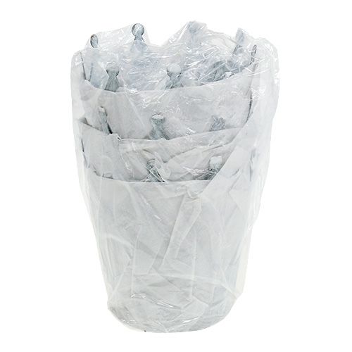 Floristik24 Zink kroon gewassen grijs Ø10cm H9,5cm 6st