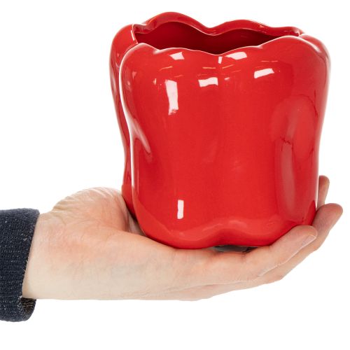Artikel Paprika keramische plantenpot voor een moderne keukeninrichting, geschikt voor elke interieurstijl, 13 cm, 2 stuks