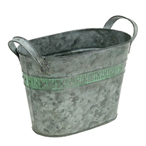 Floristik24 Pot zink ovaal 20cm x 12cm H14cm