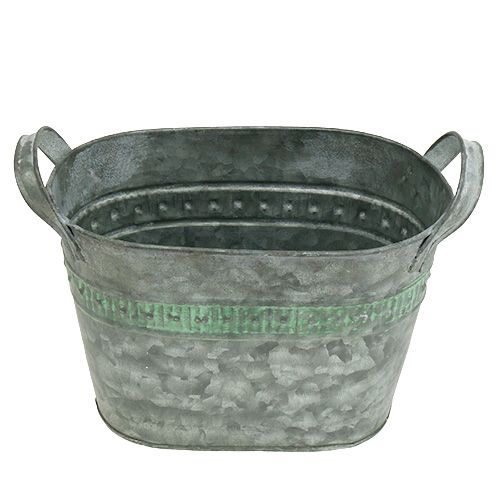 Floristik24 Pot zink ovaal 20cm x 12cm H14cm