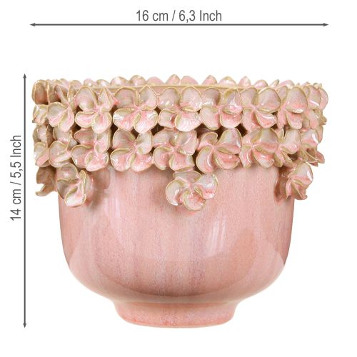 Artikel Bloempot Keramiek Roze – Elegante plantenpot met bloemendecoratie Ø16cm