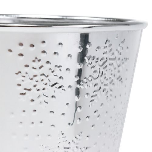 Artikel Pot met sneeuwvlokpatroon Ø16,5cm H14,5cm 1 st