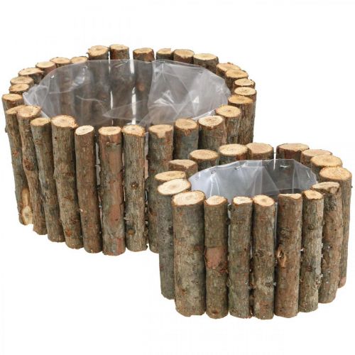 Floristik24 Plantenschaal rond naturel berken takken Ø14/20cm set van 2