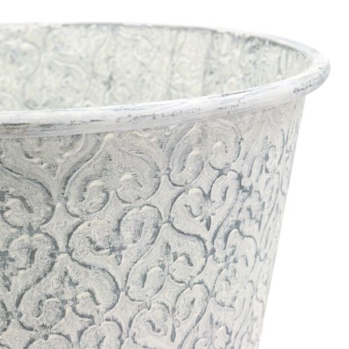 Floristik24 Zinken Emmer Wit Gewassen Ø29cm H28cm
