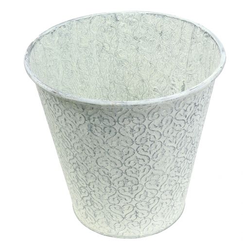Floristik24 Zinken Emmer Wit Gewassen Ø29cm H28cm