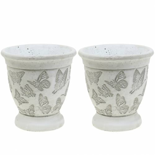 Floristik24 Bloempot plantenbak beker met vlinders Ø12.5cm H13cm 2st