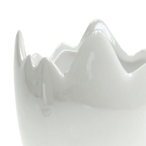 Floristik24 Plantenbak eierschaal wit parelmoer Ø11cm H11cm 2st