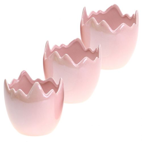 Floristik24 Plantenbak eierschaal roze parelmoer Ø8cm H9cm 3st