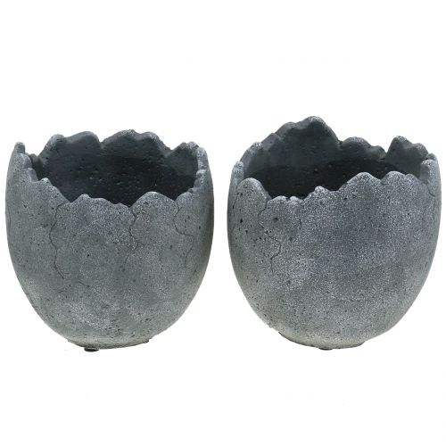 Floristik24 Plantenpot beton eierschaal Ø14,5cm 15cm 2st