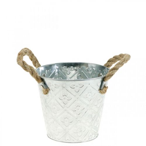 Floristik24 Sierpot met handvatten, decoratieve schaal met bloemenpatroon, metalen schaal Ø14.5cm