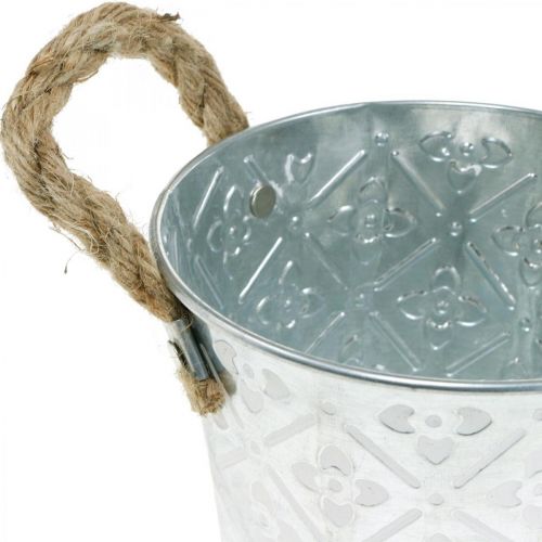 Floristik24 Sierpot met handvatten, decoratieve schaal met bloemenpatroon, metalen schaal Ø14.5cm