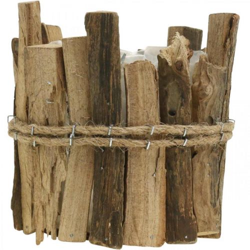 Floristik24 Bloempot houten plantenbak rustiek naturel H11.5cm Ø9cm