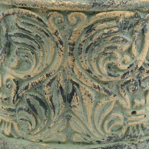 Floristik24 Plantenbak antiek look groen, gouden betonnen pot Ø11cm H12.5cm