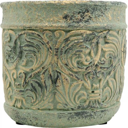 Floristik24 Plantenbak antiek look groen, gouden betonnen pot Ø11cm H12.5cm