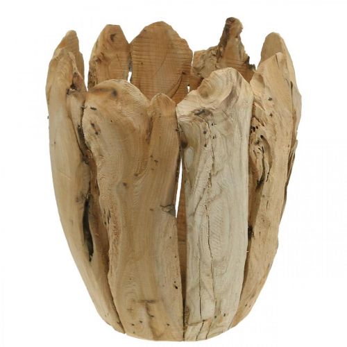 Floristik24 Bloempot Paulownia hout, cachepot, houtdecoratie H32cm Ø28cm