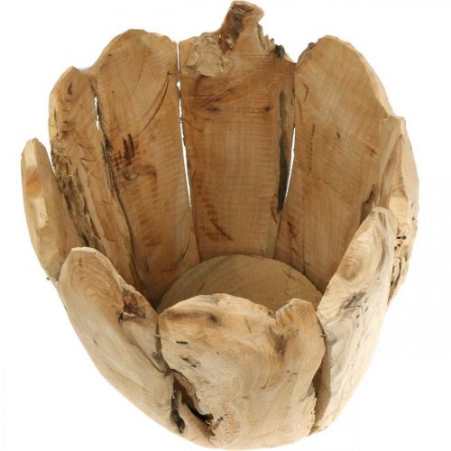 Floristik24 Bloempot Paulownia hout, cachepot, houtdecoratie H32cm Ø28cm