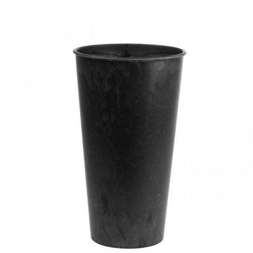 Floristik24 Vloervaas zwarte vaas kunststof antraciet Ø17,5cm H28cm