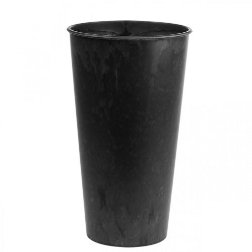 Floristik24 Vloervaas zwarte vaas kunststof antraciet Ø19cm H33cm