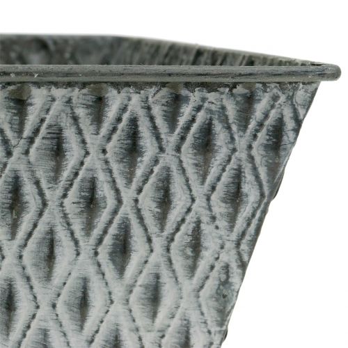 Artikel Zinkpot met ruitpatroon H15cm