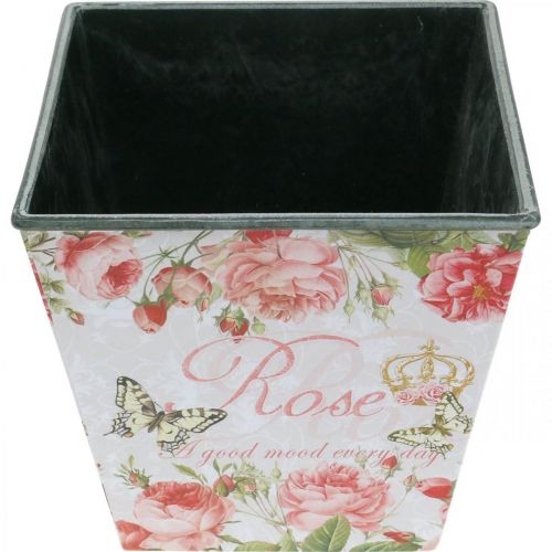 Floristik24 Planter vintage, decoratieve pot, plantenbak rozen H13cm B13.5cm