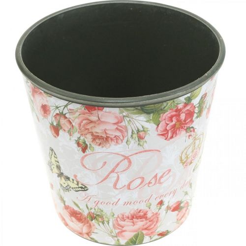 Artikel Plantenbak, emmer om te planten, plantenbak met roos H13cm Ø13,5cm