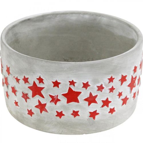 Plantenschaal voor Advent, plantenbak met sterren, betondecoratie Ø20cm H11cm